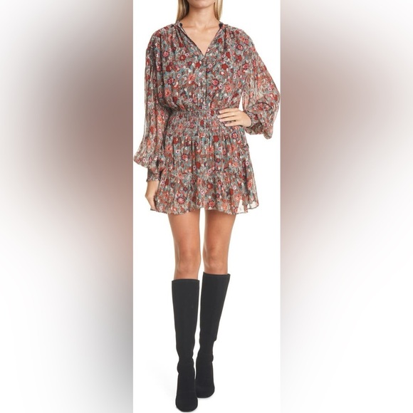 RAMY BROOK Blake Print Long Sleeve Minidress (D8) - Picture 6 of 13
